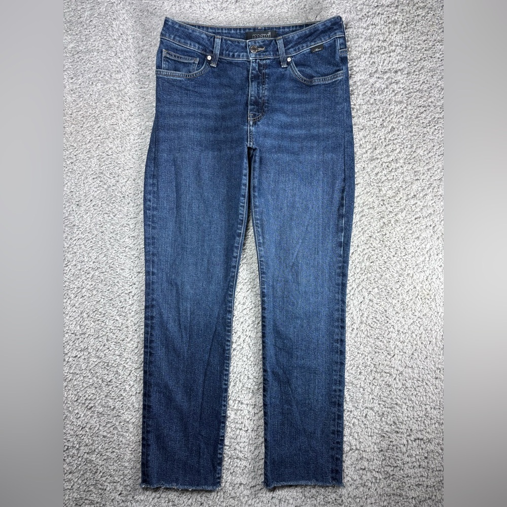 Mavi Jeans Womens 28 Viola Straight Dark Denim Classic Cropped Raw Hem Frayed - Picture 1 of 6
